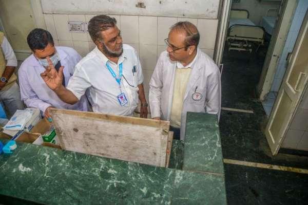 mock drill in sms hospital