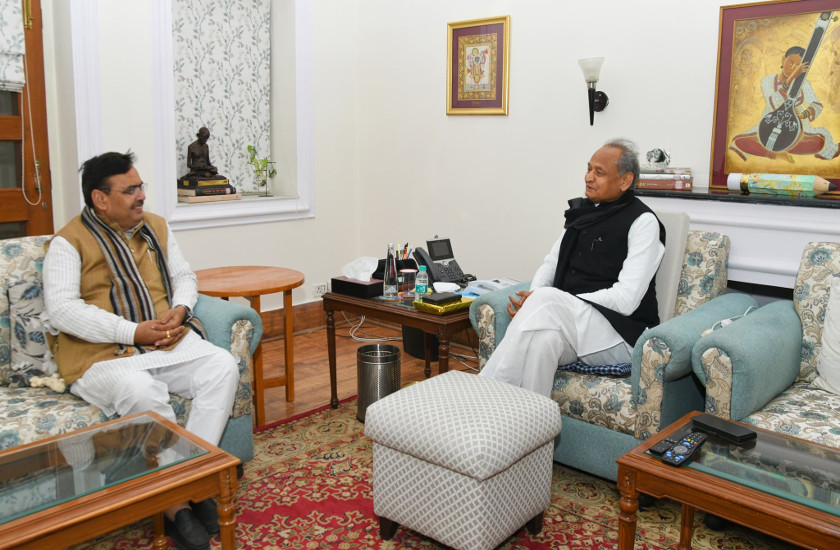 CM Sharma Meets Former CM Gehlot