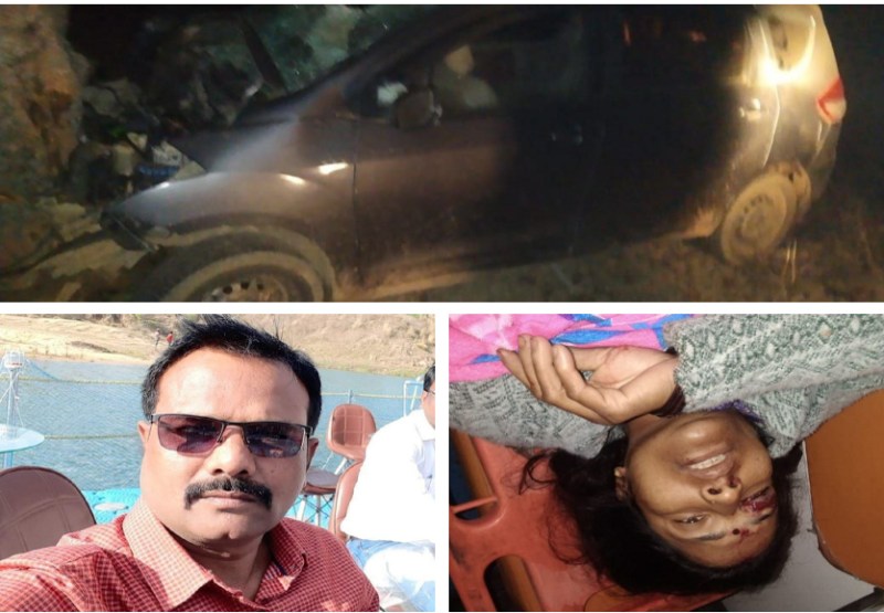 तेज रफ्तार कार पेड़ से टकराई, कांग्रेसी पार्षद की मौत, पत्नी-बेटा व 2 रिश्तेदार घायल