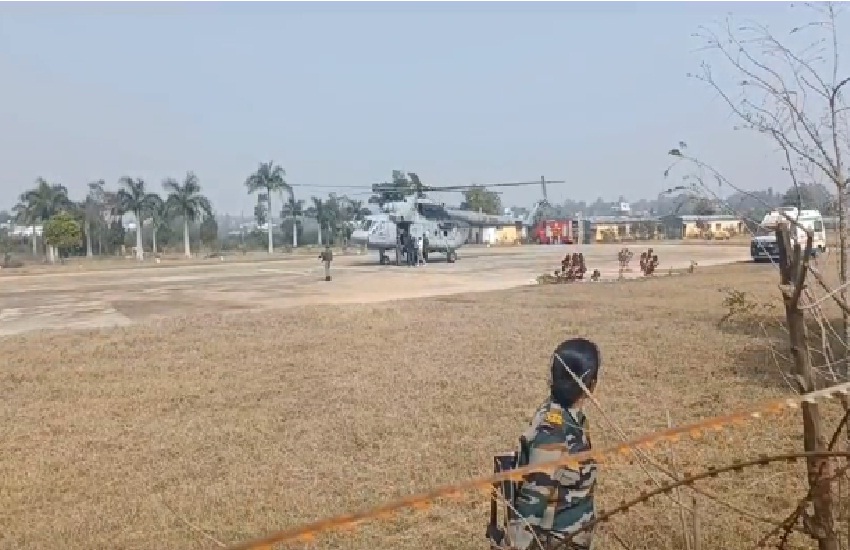 CAF जवान ने खुद को मारी गोली, इलाज के लिए एयरलिफ्ट से रायपुर रेफर, देखें VIDEO