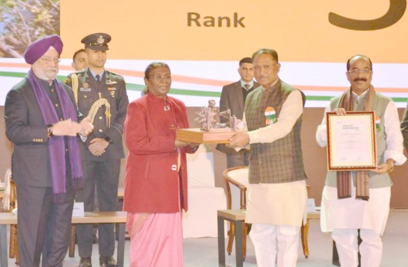 छत्तीसगढ़ देश का तीसरा सबसे स्वच्छ राज्य
