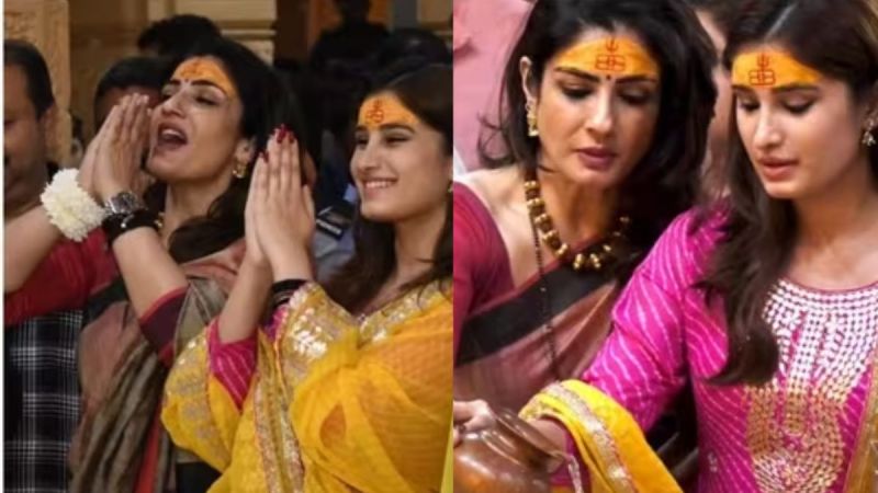 Raveena pray at Somnath with daughter Before release of Karmma Calling