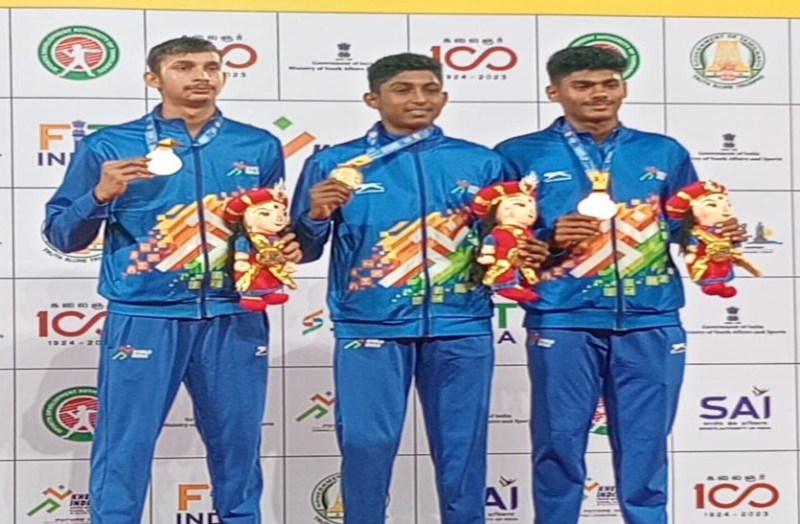 खेलो इंडिया यूथ गेम में 12 ए के बसंत ने लगाई उंची छलांग