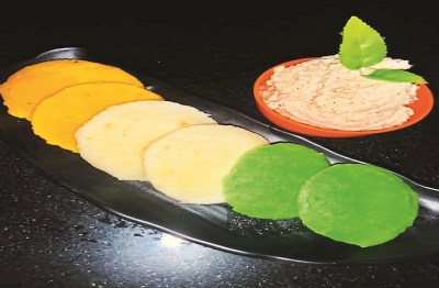 Recipe - तिरंगी रवा इडली