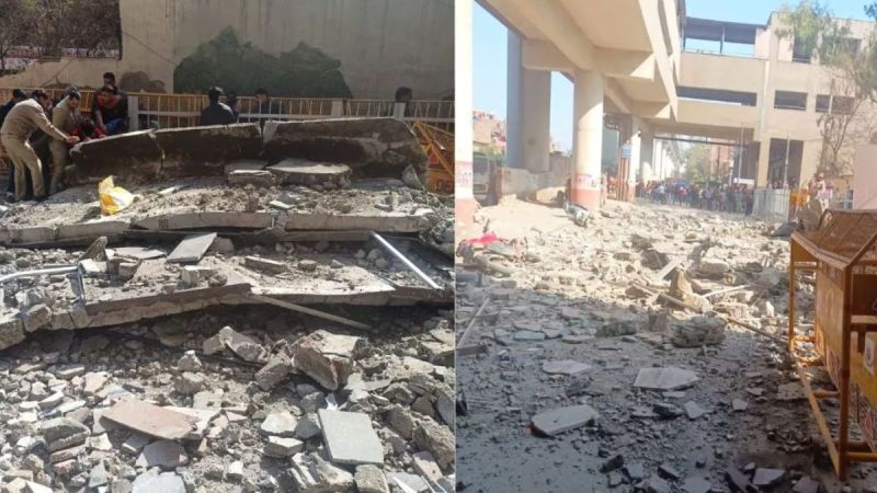  गोकुलपुरी दिल्ली  मेट्रो स्टेशन के घटना के बाद की तस्वीर