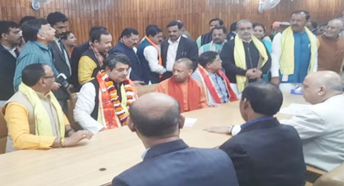 BJP MP Sudhanshu Tripathi RPN Singh including 7 candidates filed nomination CM Yogi and both Deputy CMs were present