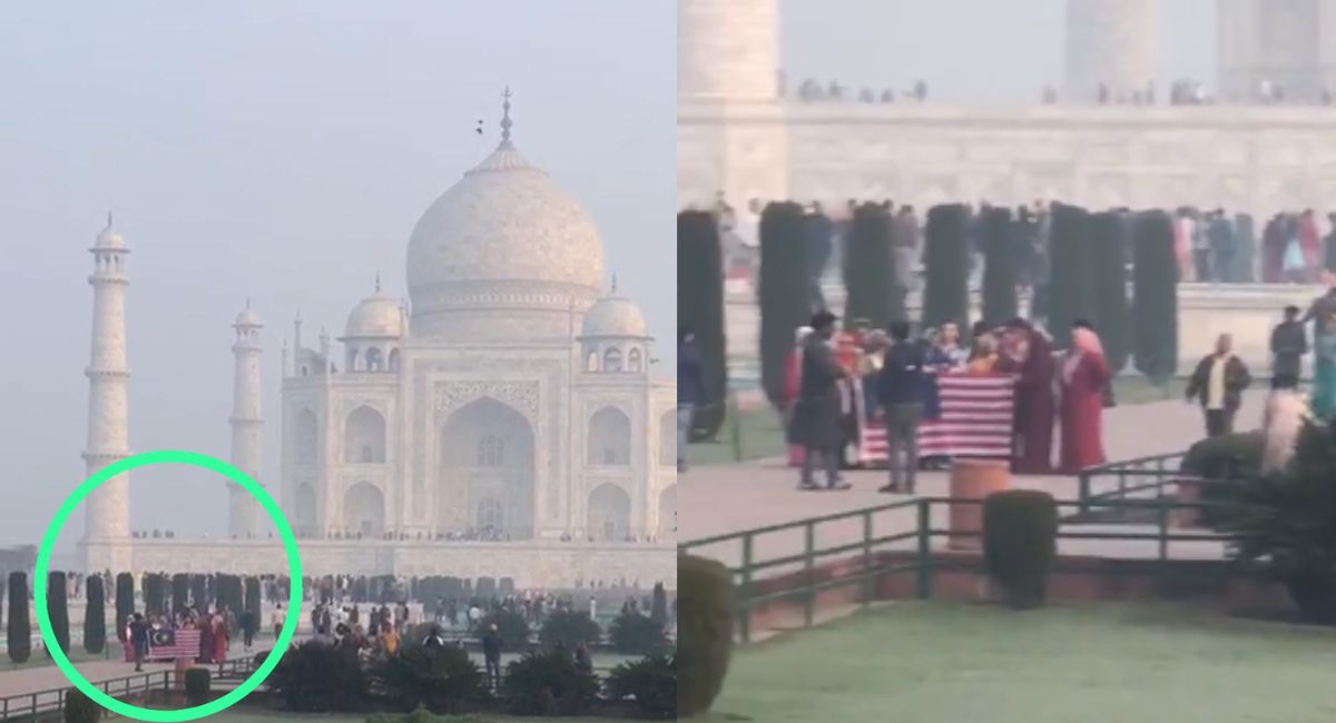 Malaysian flag hoisted inside Taj Mahal