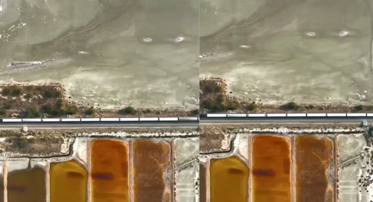 Train Passing through Sambhar Lake