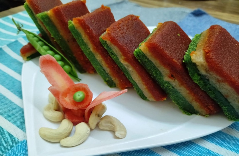 Recipe - तिरंगा बर्फी