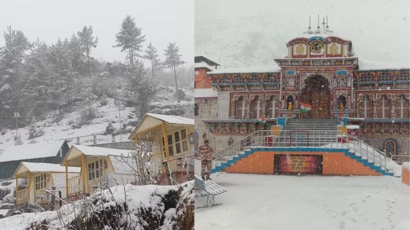 Fresh snowfall in Badrinath Dham