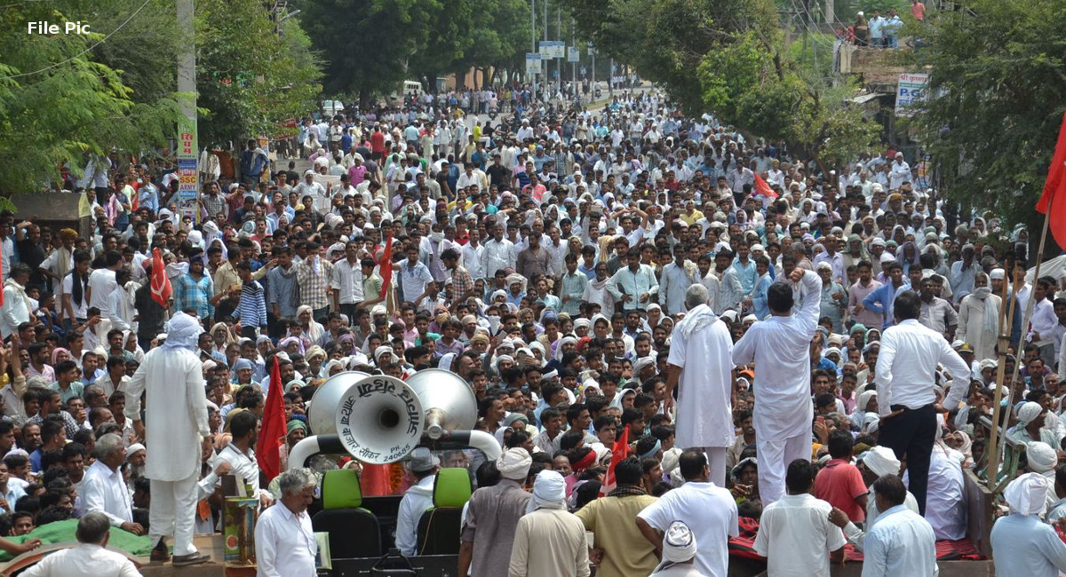 kisan andolan dilli kooch in rajasthan farmer leader rampal jat held