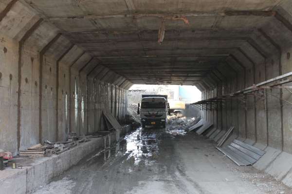 Construction work for the underpass