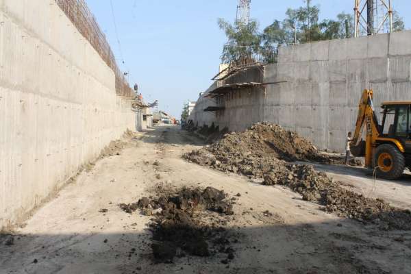 Construction work for the underpass