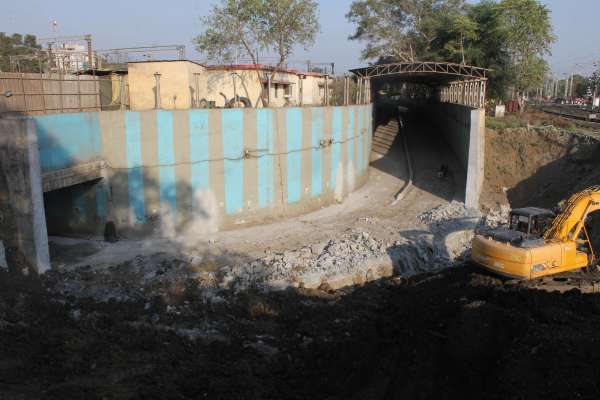 Construction work for the underpass