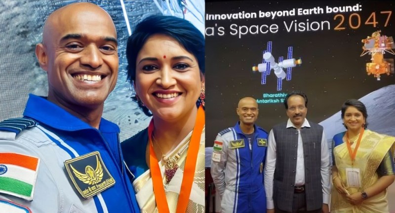 malayalam actress lena marries to gaganyaan pilot prasanth