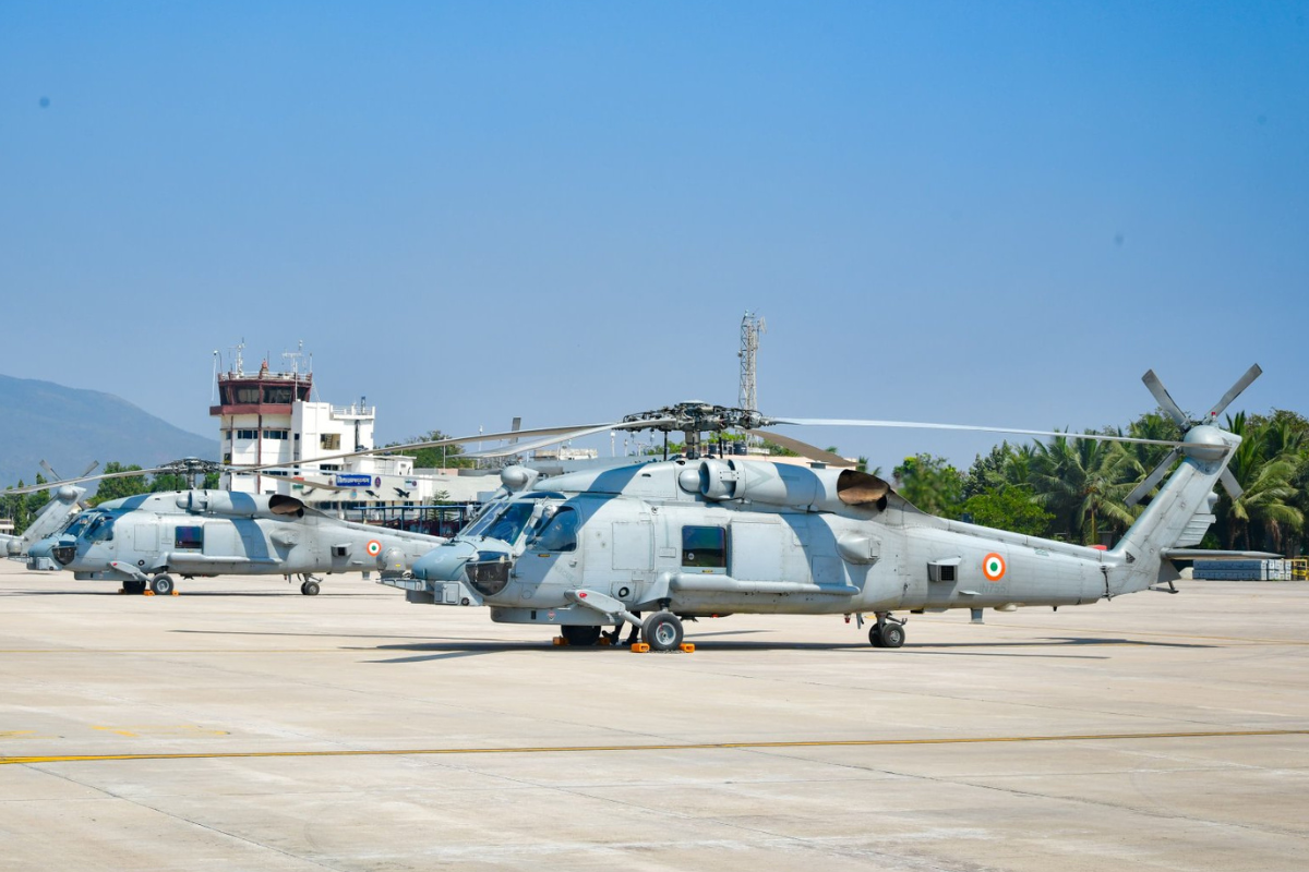 Romeo Helicopter On INS Jatayu Naval Base In Lakshadweep