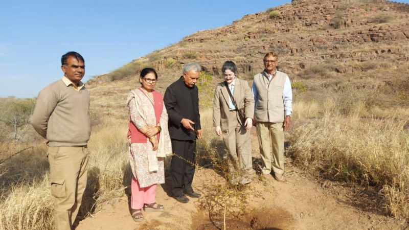 Chief Conservator of Forests - पूर्व प्रधान मुख्य वन संरक्षक वन ने किया औषधि उद्यान का अवलोकन