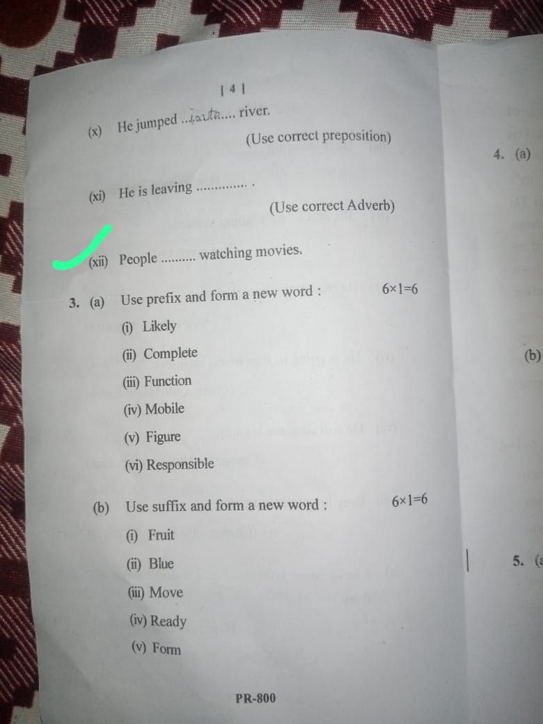  No instructions were given to write answers in the 12th question of English subject, students complained to the head of the center.