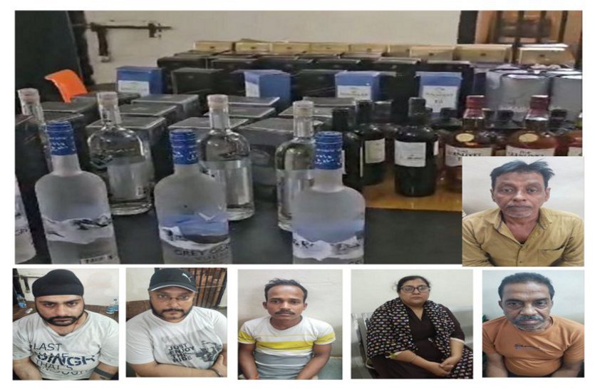 बस में दूसरे राज्य से सस्ते में महंगी शराब लाकर राजधानी में बेचते थे, पति-पत्नी सहित 6 गिरफ्तार
