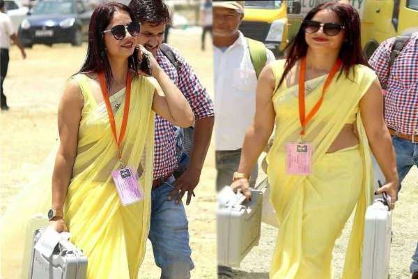 woman polling officer