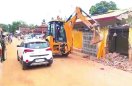 The process of removing encroachment from the roadside started on Tuesday.