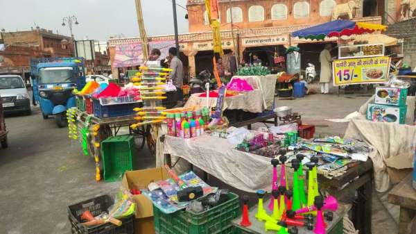 Holi worship material sold in the market
