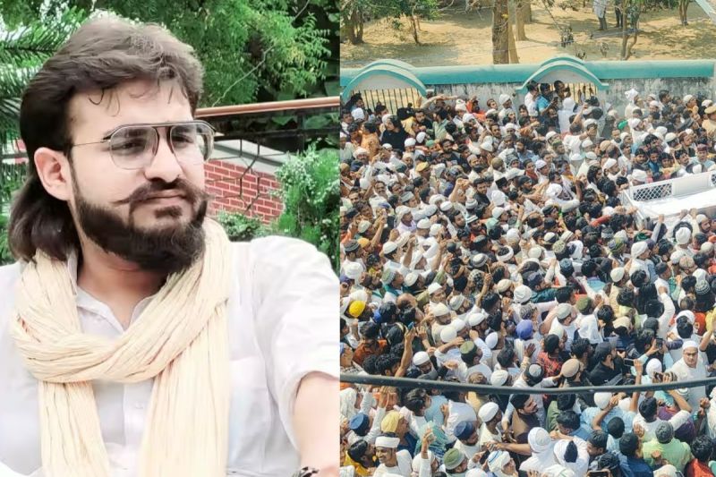 Mukhtar Ansari was laid to rest MP brother and jailed son Abbas started crying bitterly