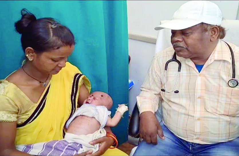 An 18-day-old girl was badly injured.