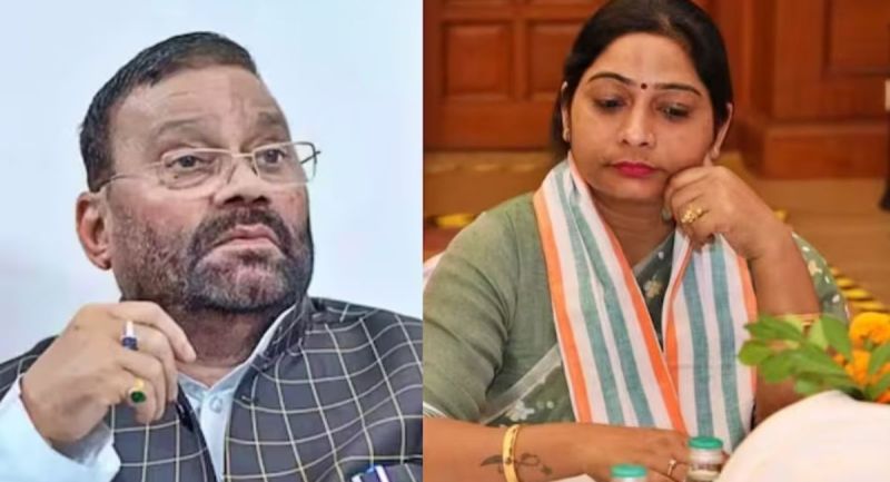 swami prasad maurya says i am ashamed to call sanghamitra my daughter crying and talking is just small talk