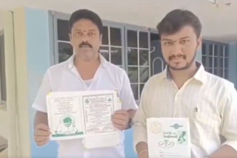 Such passion for Pawan Kalyan young man got party manifesto printed in wedding card in andhra pradesh