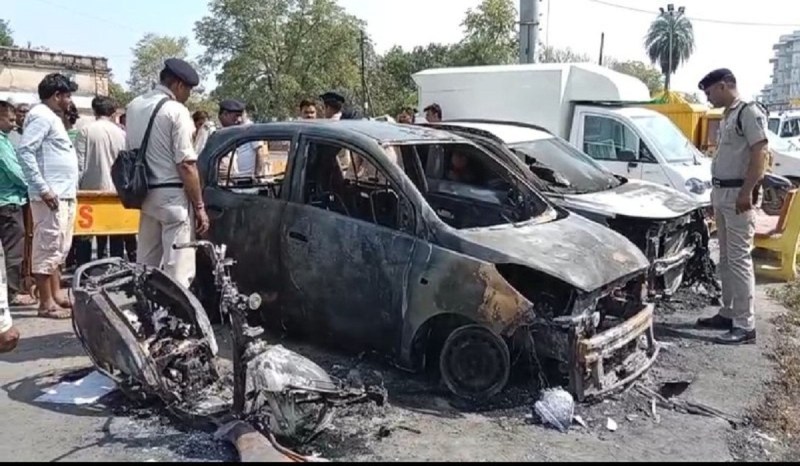 crazed person has been setting fire to the vehicles parked