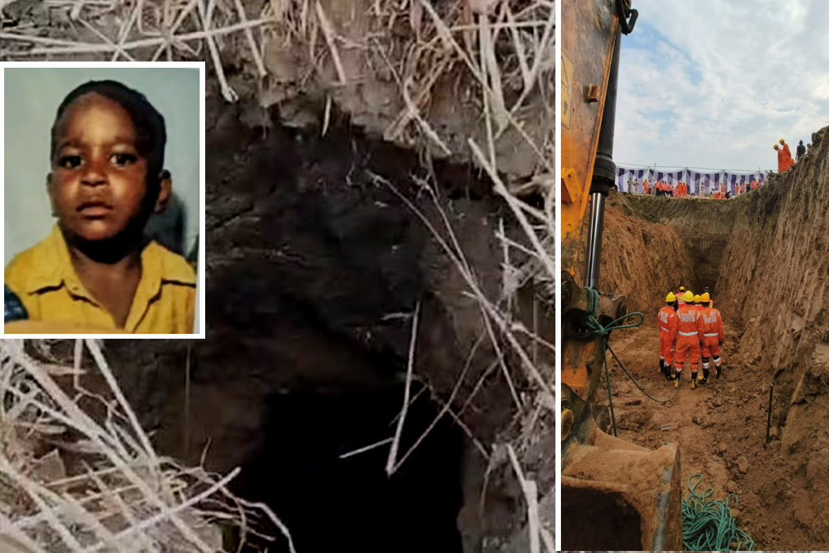 child fell in borewell rescue continues
