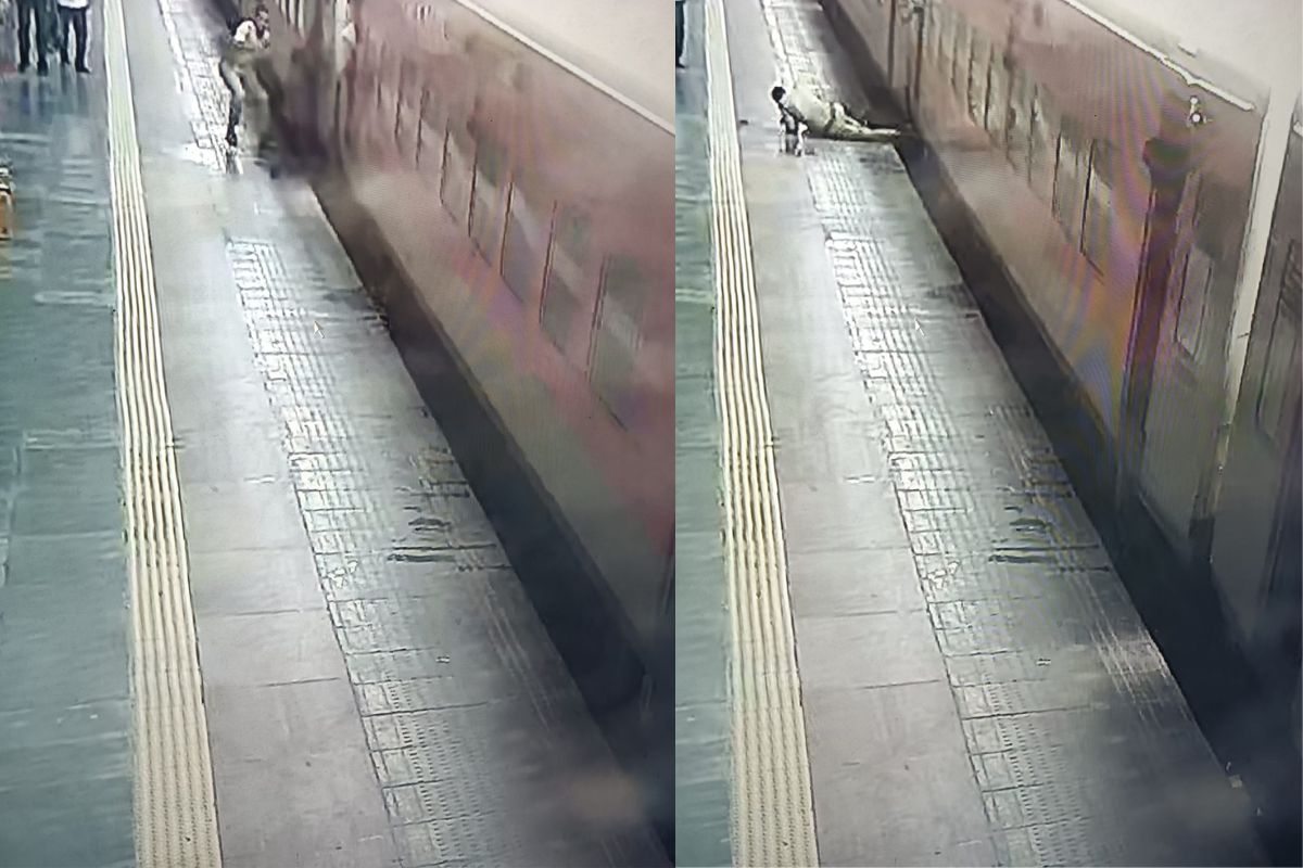 जयपुर के यात्री का ट्रेन में चढ़ने के दौरान प्रयागराज जंक्शन में फिसला पैर, RPF
ने बचाई जान