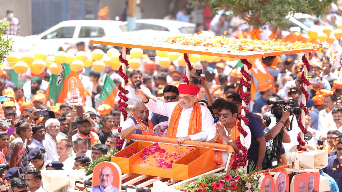 Amit Shah Road Show in Ahmedabad