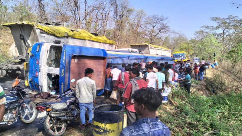Diesel tanker overturned