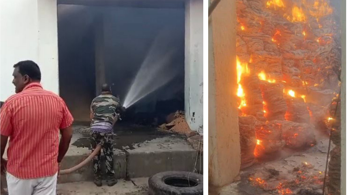 Huge fire in rice mill