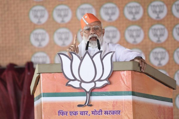 Raipur@PM Narendra Modi addressing the gathering during campaigning in Surguja Lok Sabha in Ambikapur.