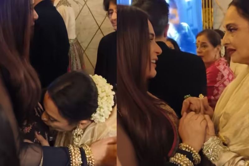 रेखा ने किया इस फेमस एक्ट्रेस के बेबी बंप पर किस