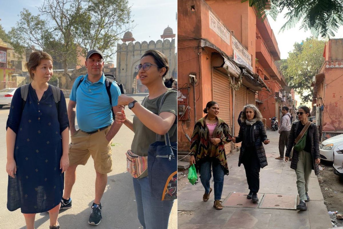Tourist guides Srishti Shukla and Apeksha Sharma