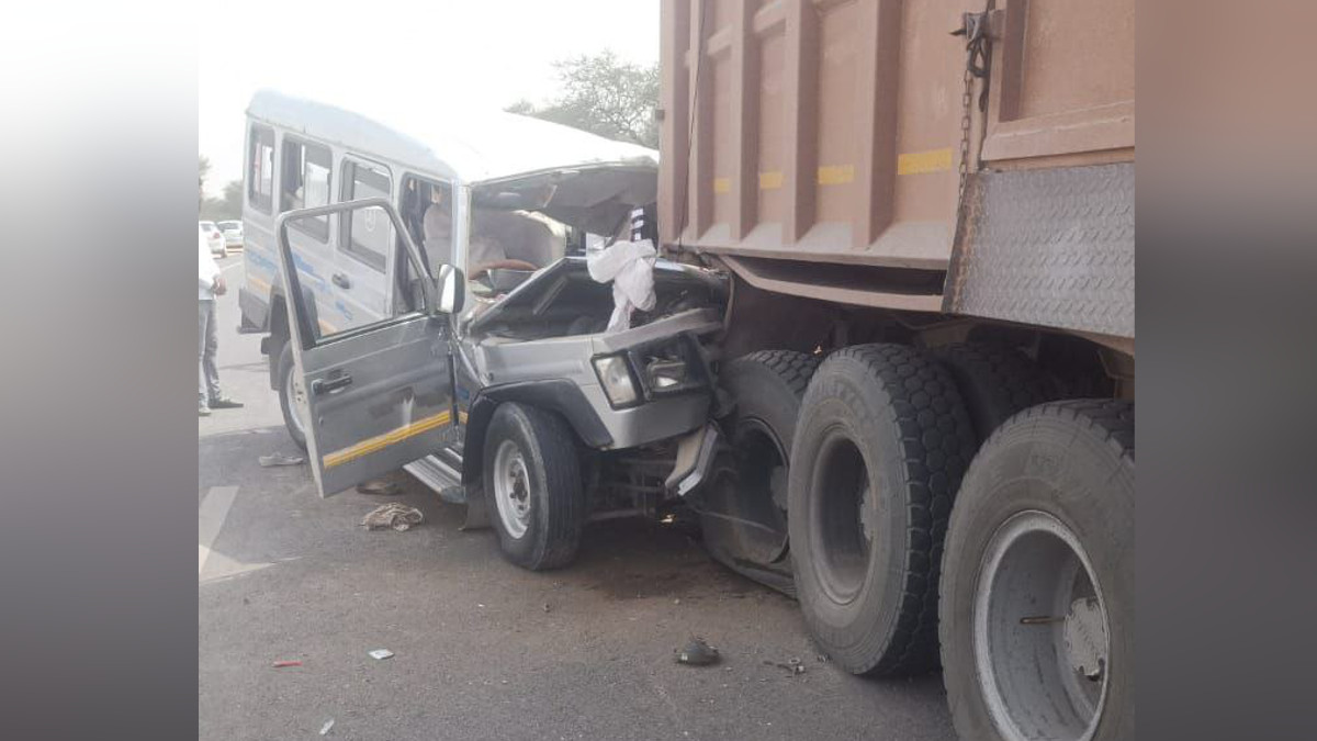 राजस्थान में दर्दनाक हादसा, ट्रक में घुसी क्रूजर गाड़ी, 6 लोगों की मौत - image