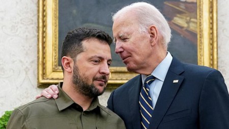 Joe Biden and Volodymyr Zelenskyy