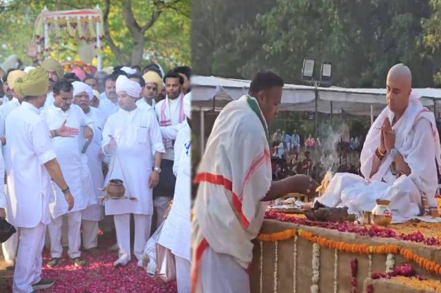 Jyotiraditya Scindia Mother Madhavi Raje Scindia Funeral photos 