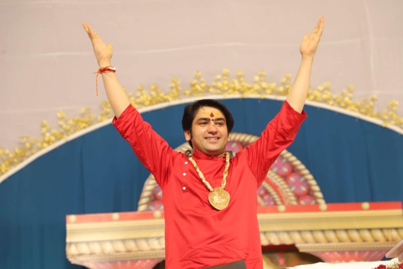 Dhirendra Krishna Shastri Sanchore press conference india hindu nation Constitution