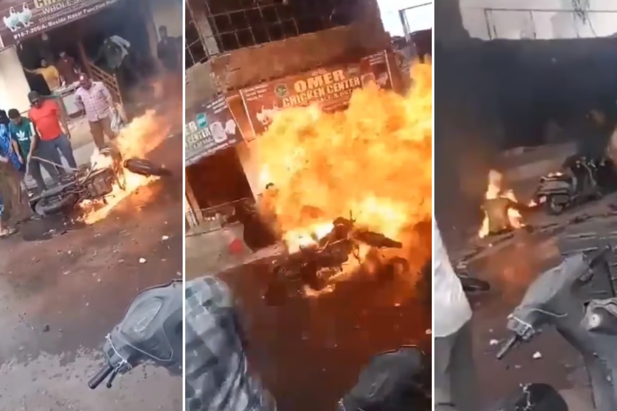 Hyderabad Royal Enfield Bike Blast VIDEO: रॉयल एनफील्ड बाइक में आग लगने से हुआ
बलास्ट, कई फीट दूर जा गिरे लोग, 10 बुरी तरह झुलसे
