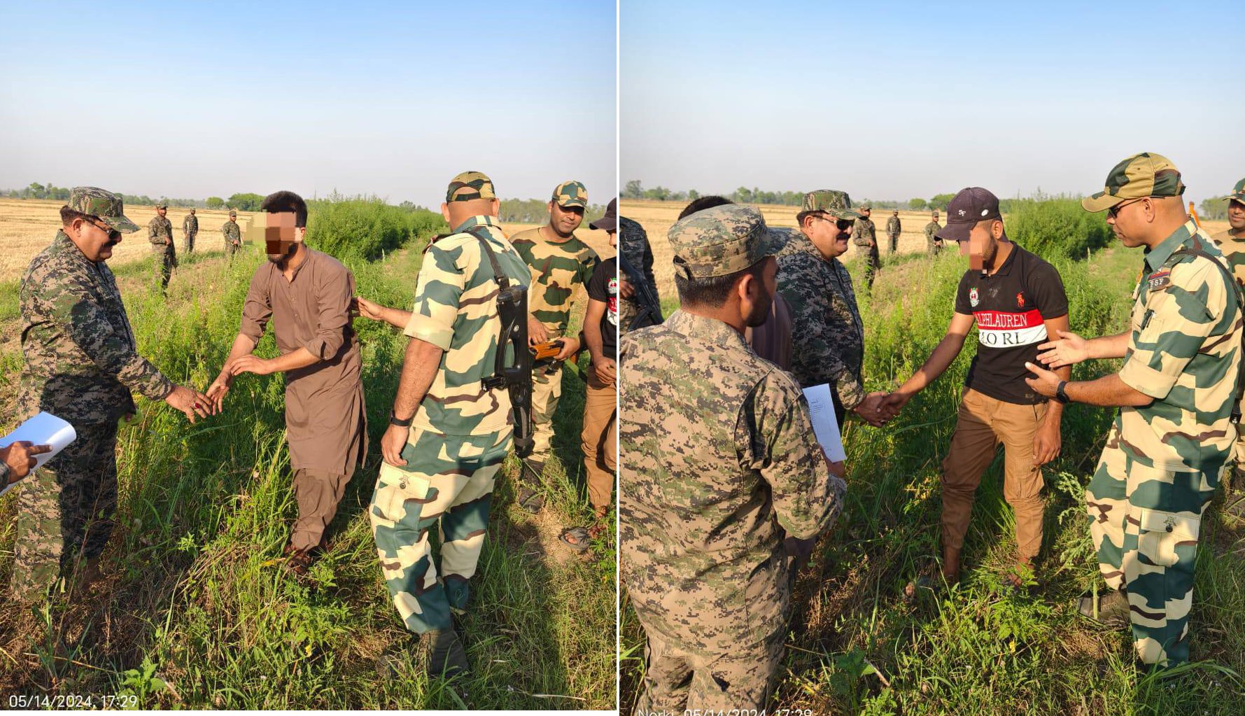 पंजाब: भारतीय सीमा में गलती से चले आए पाकिस्तानी नागरिकों को BSF ने पाकिस्तानी
रेंजर्स को सौंपा