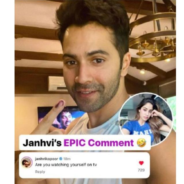 Janhvi Kapoor reaction On Varun Dhawan Photo