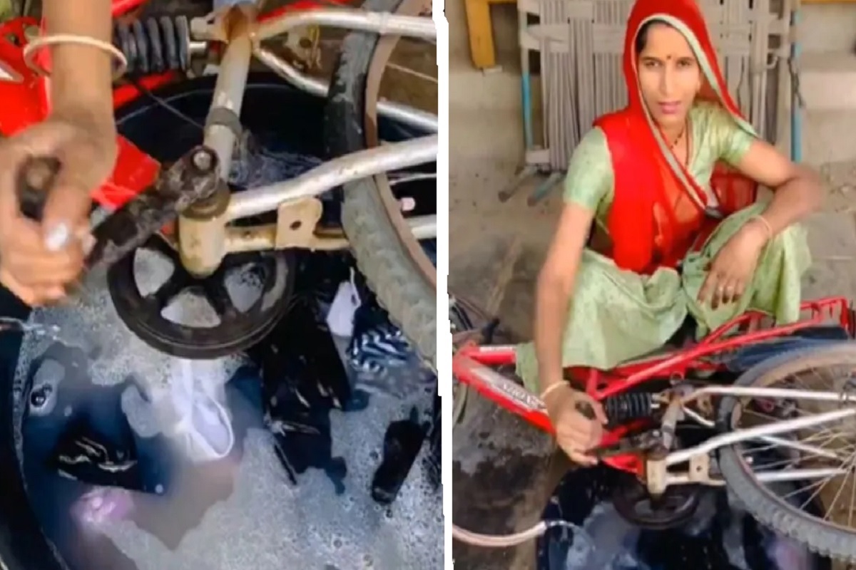 Jugaad : कपड़े साफ करने का नया जुगाड़, देसी वाशिंग मशीन देख लोग हो गए हैरान - image