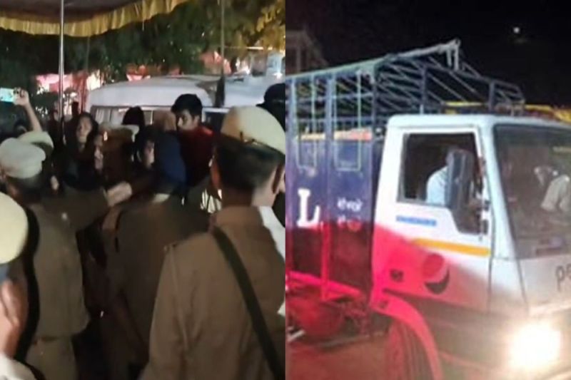 finding mini truck full of EVMs outside strong room in Jaunpur after Panic