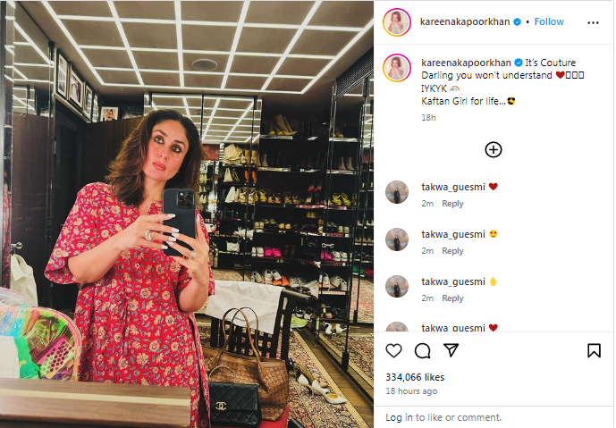 Kareena kapoor khan instagram selfie photo viral 