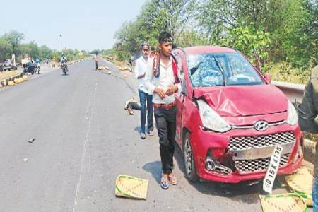 CG Road Accident - Photo of the spot where mishap took place